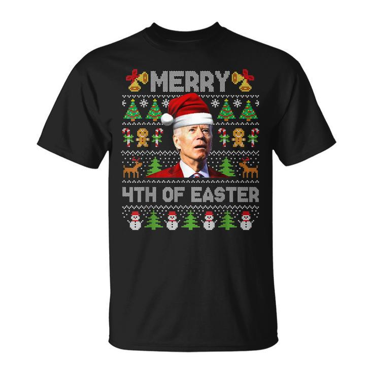 Santa Joe Biden Merry 4Th Of Easter Ugly Christmas Sweater V2T-shirt