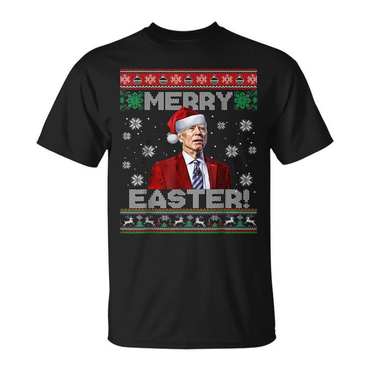 Santa Joe Biden Merry Easter Ugly Christmas Men Women T-shirt