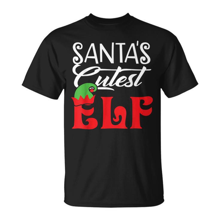 Santas Cutest Elf Christmas Matching Family T-shirt