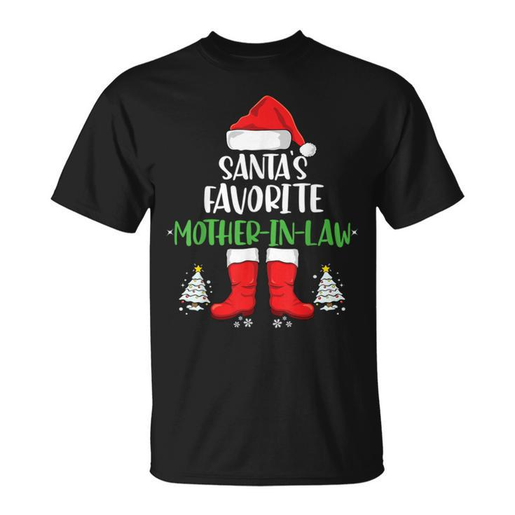 Santa’S Favorite Mother In Law Family Matching ChristmasUnisex T-Shirt