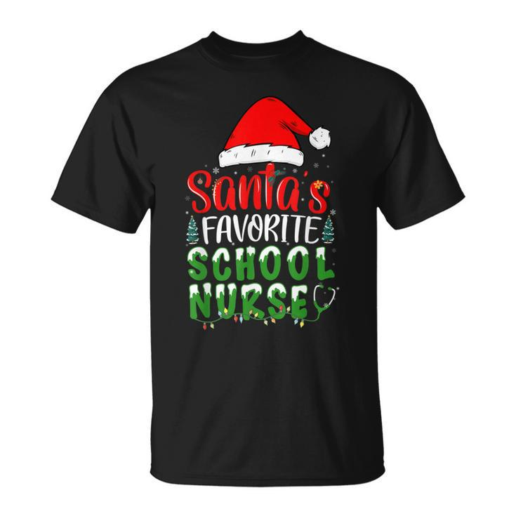 Santas Favorite School Nurse Christmas School Nursing T-shirt