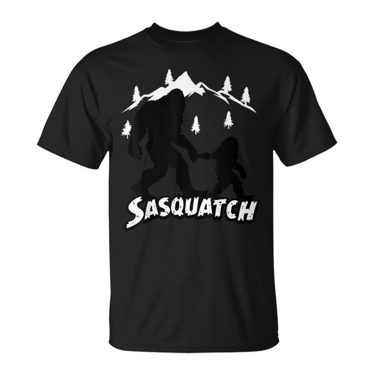 Sasquatch Dad & Daughter Camping T-shirt
