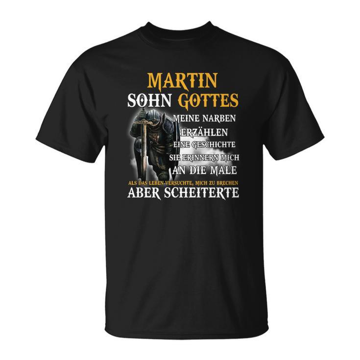 Schwarzes T-Shirt Martin Sohn Gottes - Meine Narben erzählen Geschichte Design