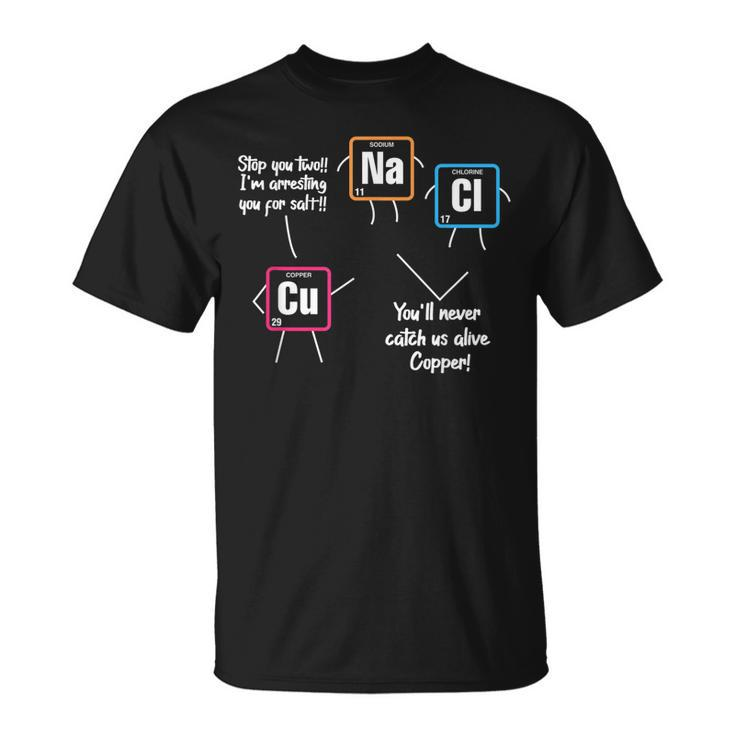 Science Chemistry Teacher Cu Na Cl Chemical Elements T-shirt