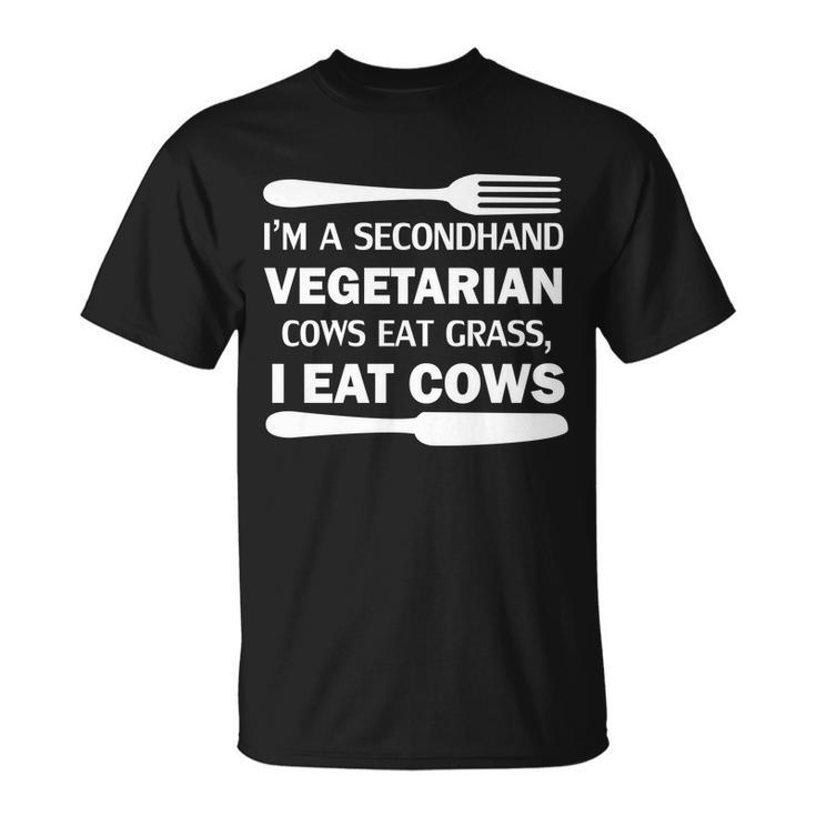 Secondhand Vegetarian Cows Eat Grass V2 T-shirt