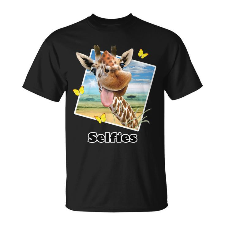 Selfies - Funny Giraffe Selfie Unisex T-Shirt