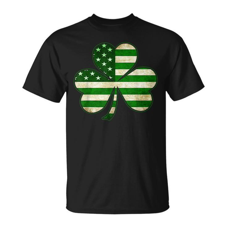 Shamrock Irish American Flag Ireland Flag St Patricks Day V4 T-Shirt
