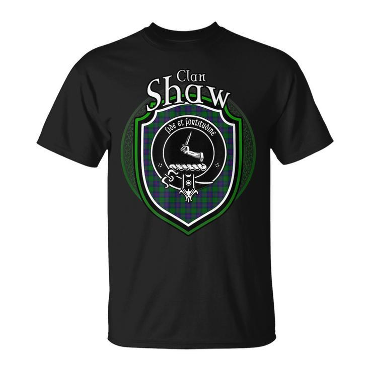 Shaw Clan Crest | Scottish Clan Shaw Family Crest Badge Unisex T-Shirt