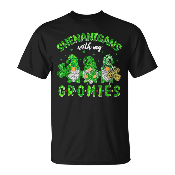 Shenanigans With My Gnomies Shamrock Leopard St Patricks Day T-Shirt