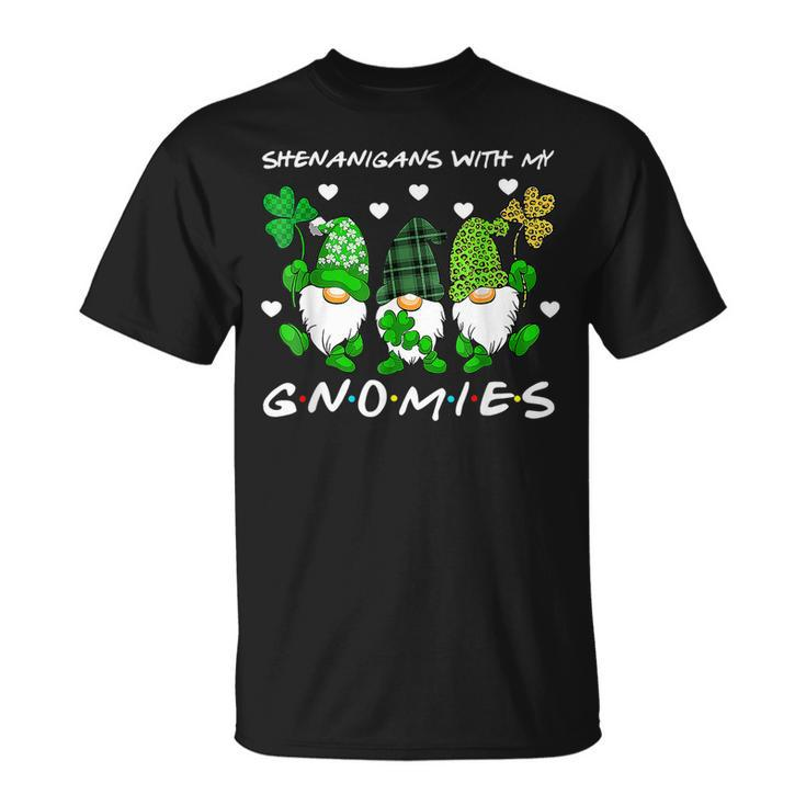 Shenanigans With My Gnomies St Patricks Day Gnome Shamrock T-Shirt