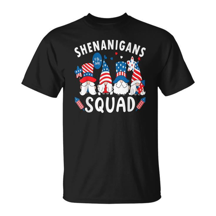 Shenanigans Squad 4Th Of July Gnomes Usa T-shirt