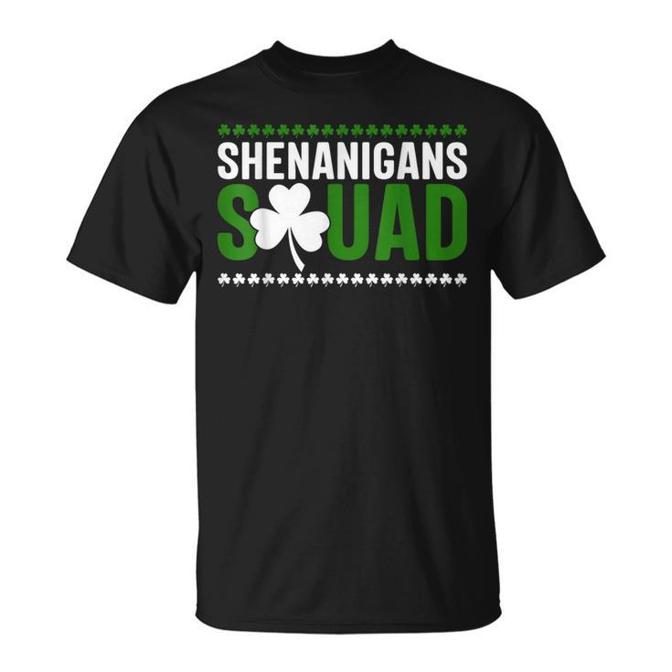 Shenanigans Squad Matching St Patricks Day Irish Leaf T-Shirt