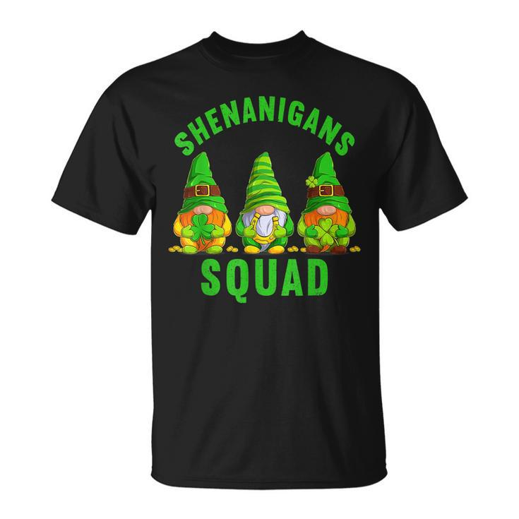 Shenanigans Squad St Patricks Day Gnome Shamrock Irish T-Shirt