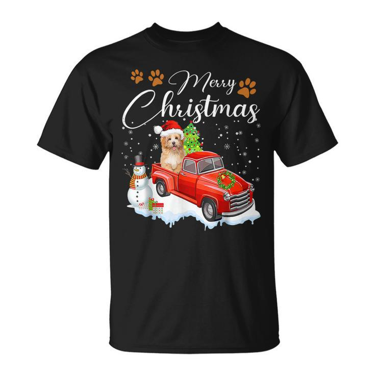 Shih Tzu Dog Snow Red Truck Christmas Xmas Tree Pajama T-shirt