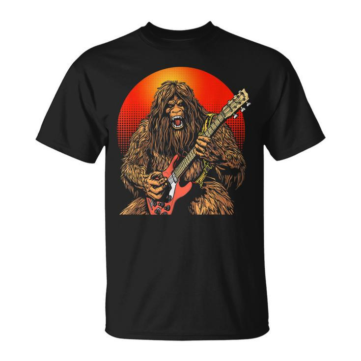 Shredsquatch Bigfoot Heavy Metal Electric Guitar Rock & Roll  Unisex T-Shirt