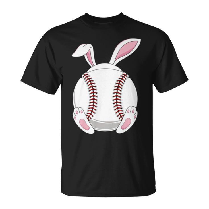 Simple Design Easter Baseball Cute Bunny Happy Easter Ball Unisex T-Shirt