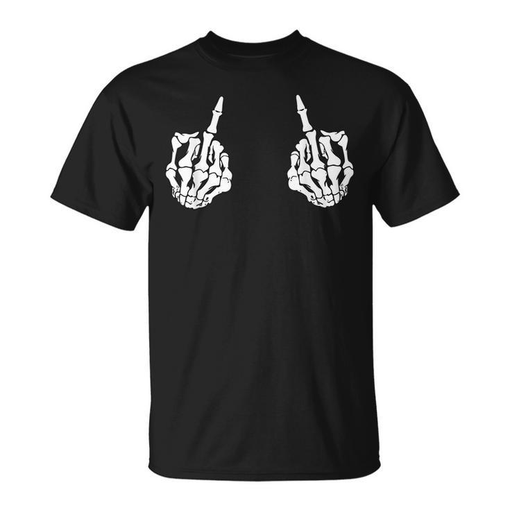 Skeleton Hand Middlefinger Halloween T-shirt