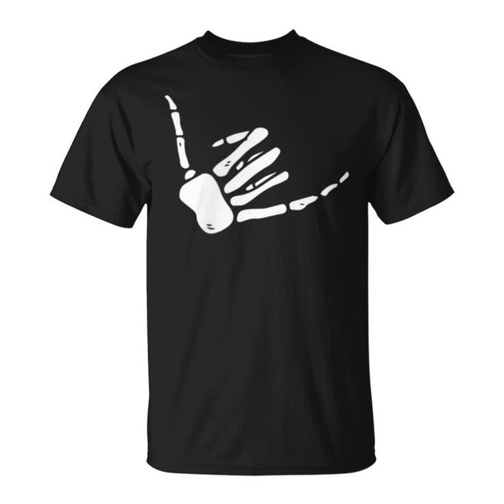 Skeleton Hand Shaka Sign Hang Loose Bones  Unisex T-Shirt