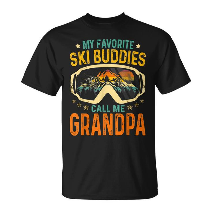 Skiing My Favorite Ski Buddies Call Me Grandpa Gift For Mens Unisex T-Shirt