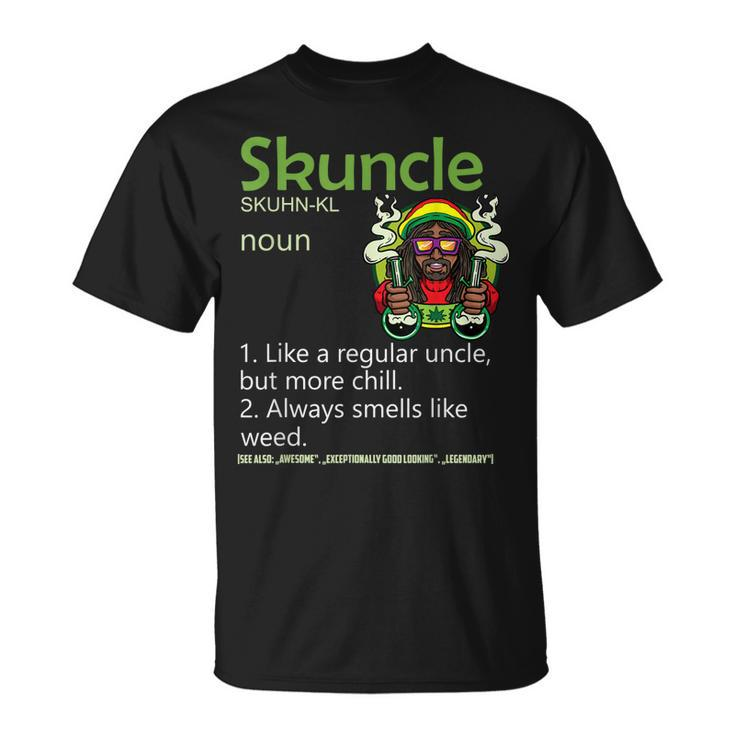 Skuncle Rasta Weed Smoking Marijuana Cannabis Pothead Uncle Unisex T-Shirt