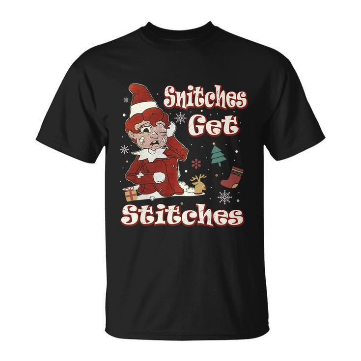 Snitches Get Stitches The Elf Xmas Snitches Get Stitches V2 Unisex T-Shirt