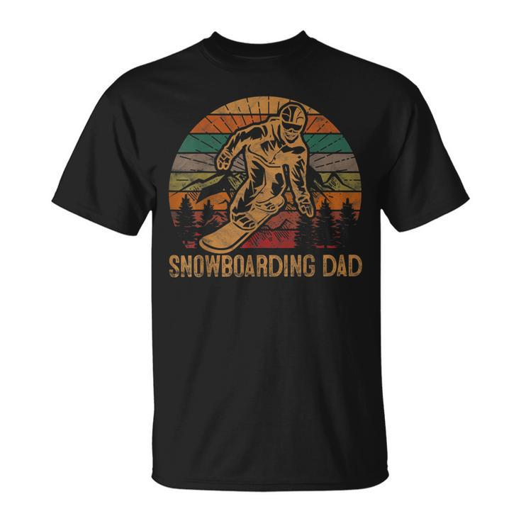 Mens Snowboarding Dad Sunset Snowboard Winter Snowboarder T-Shirt