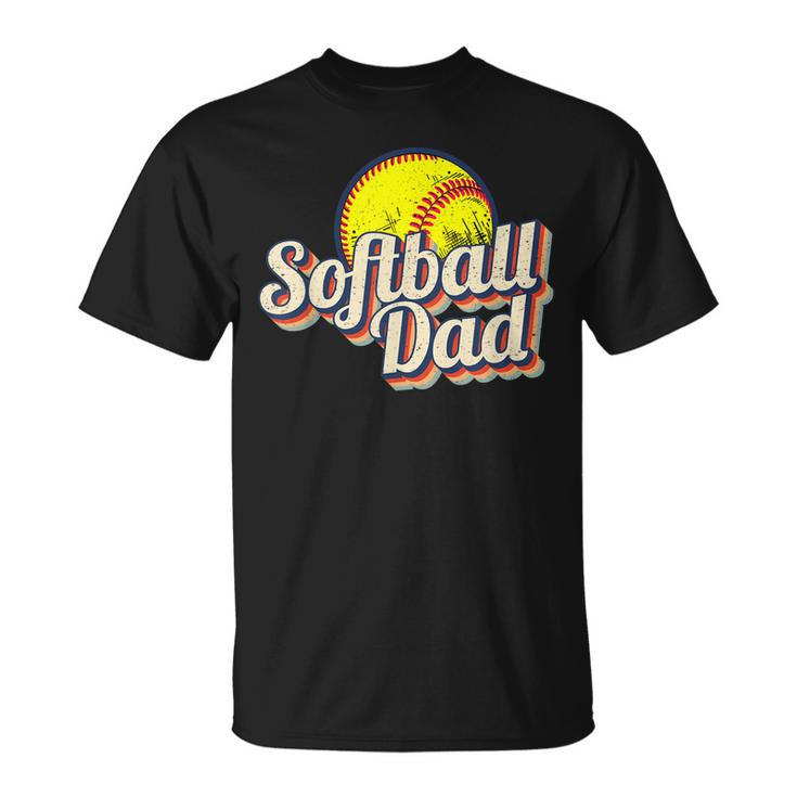 Softball Dad Retro Vintage Softball Dad T-Shirt