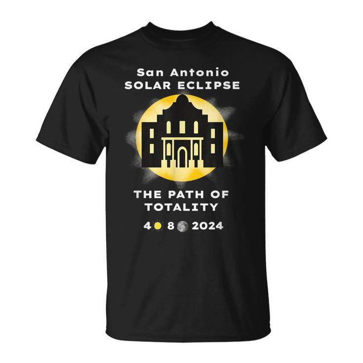 Solar Eclipse San Antonio 2024 The Path To Totality Alamo  Unisex T-Shirt