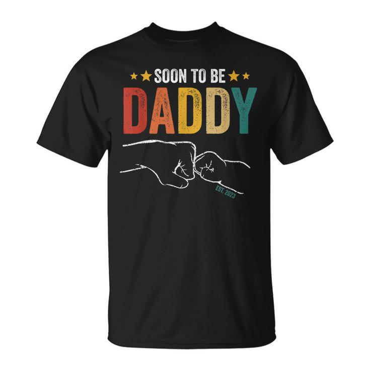 Soon To Be Daddy Est2023 Retro Vintage Dad Fathers Day T-shirt