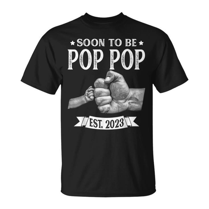 Soon To Be Pop Pop Est2023 Retro Fathers Day New Dad T-shirt