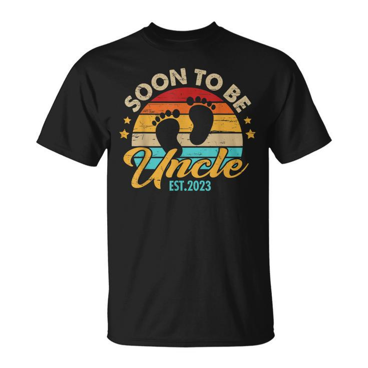 Mens Soon To Be Uncle 2023 Fathers Day First Time Dad Pregnancy T-Shirt