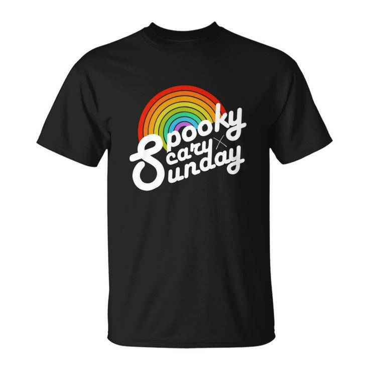 Spooky Scary Sunday Rainbow Funny Spooky Scary Sunday Trendy Unisex T-Shirt
