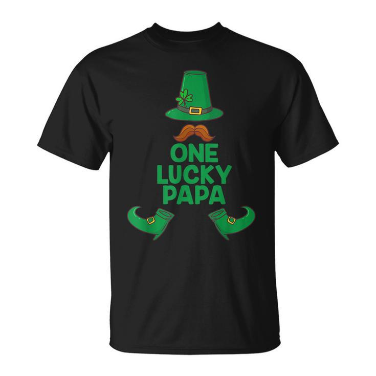 St Paddys Day One Lucky Papa Fathers Day Saint Patricks T-shirt