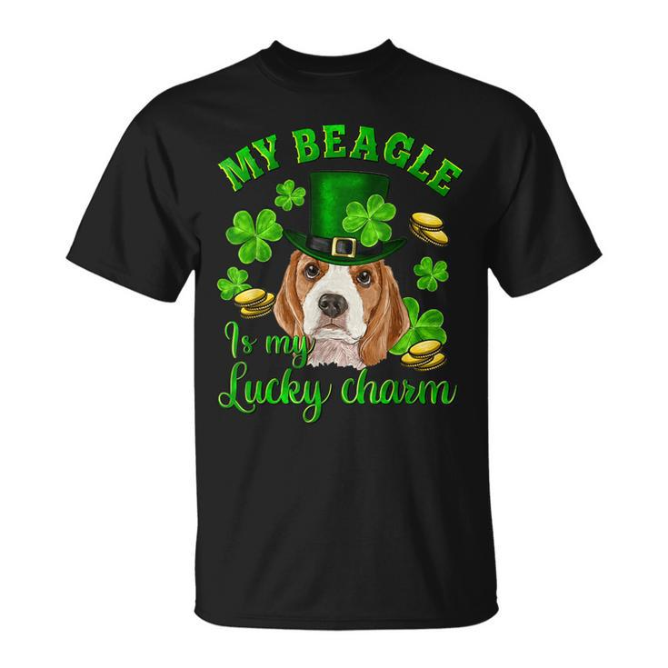 St Patricks Day My Beagle Is My Lucky Charm Shamrock Irish T-Shirt