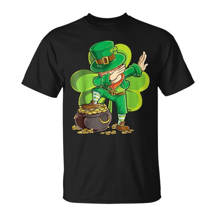 St Patricks Day Dabbing Leprechaun Boys Kids Men Dab T-Shirt