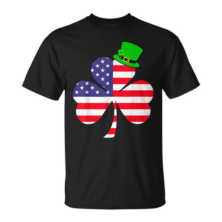 St Patricks Day Irish American Flag Shamrock V3 T-shirt