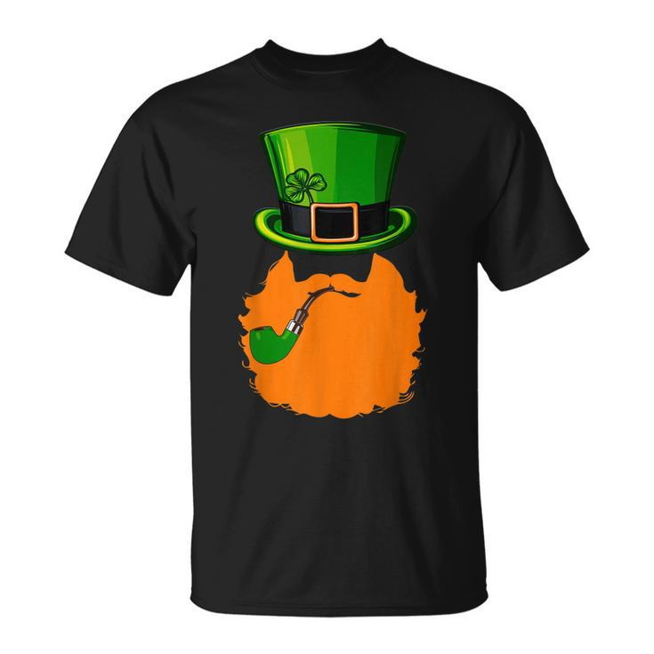 St Patricks Day Leprechaun Face Beard Shamrock Men T-Shirt