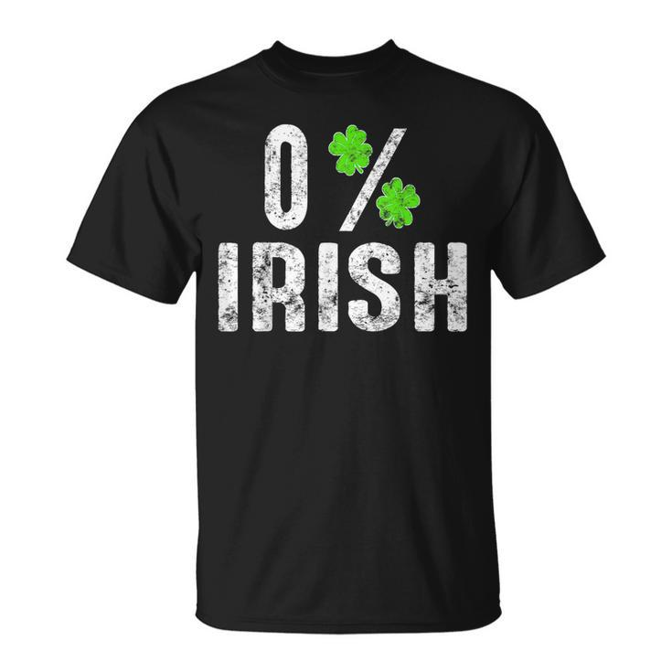 St Patricks Day Shamrocks Zero Percent Irish T-Shirt