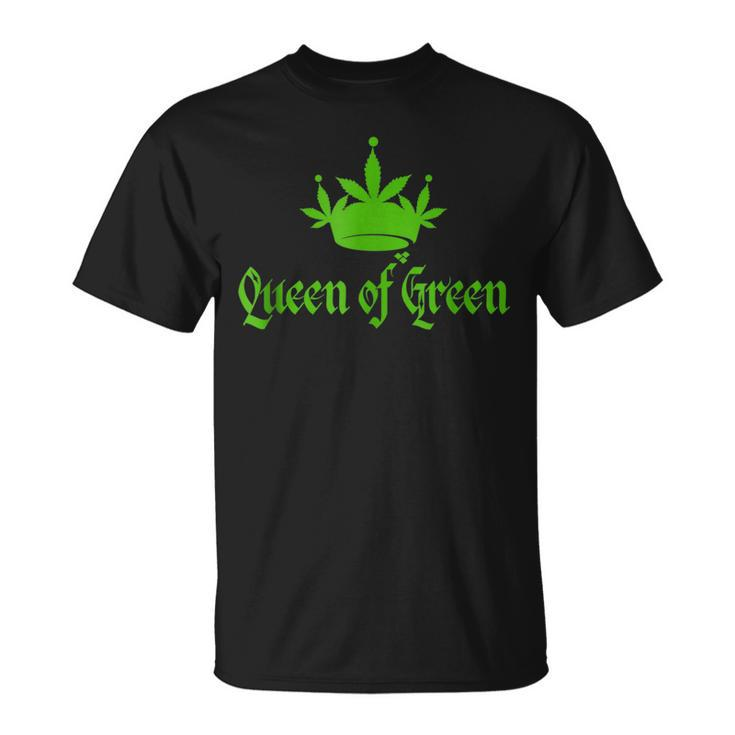 St Patricks Marijuana Queen Of Green Weed Cannabis T-Shirt