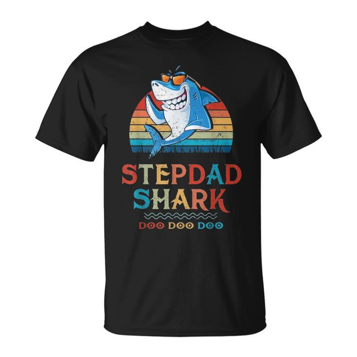 Stepdad Shark Fathers Day Gift V2 Unisex T-Shirt