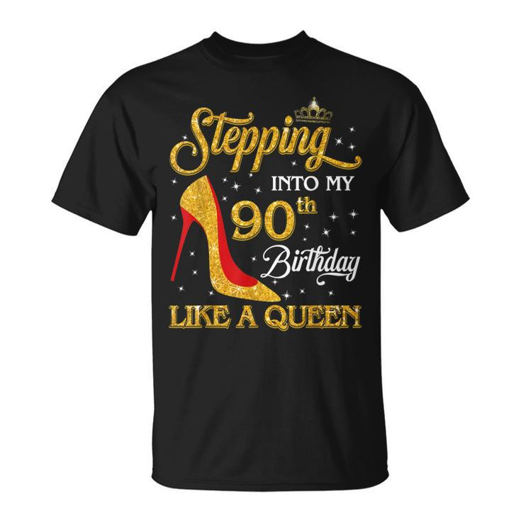 Stepping Into My 90Th Birthday 90 Year Old Girls Women T-shirt