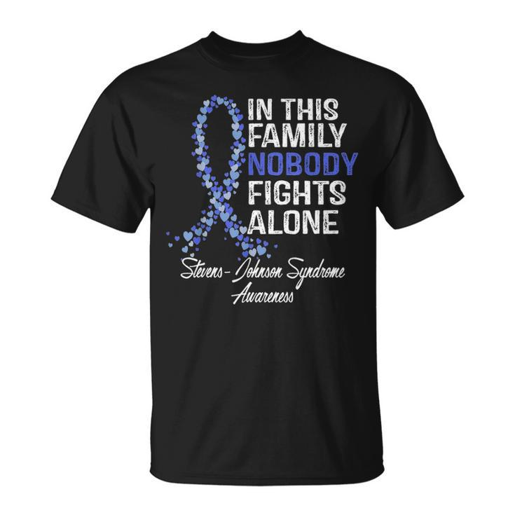 Stevens Johnson Syndrome Awareness Gift Nobody Fights Alone Unisex T-Shirt