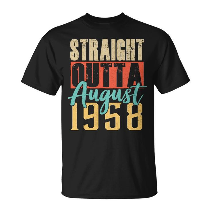 Straight Outta August 1958 62Nd Awesome Birthday Gifts Unisex T-Shirt
