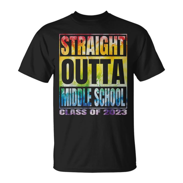Straight Outta Middle School Class 2023 Tie Dye Graduation  Unisex T-Shirt