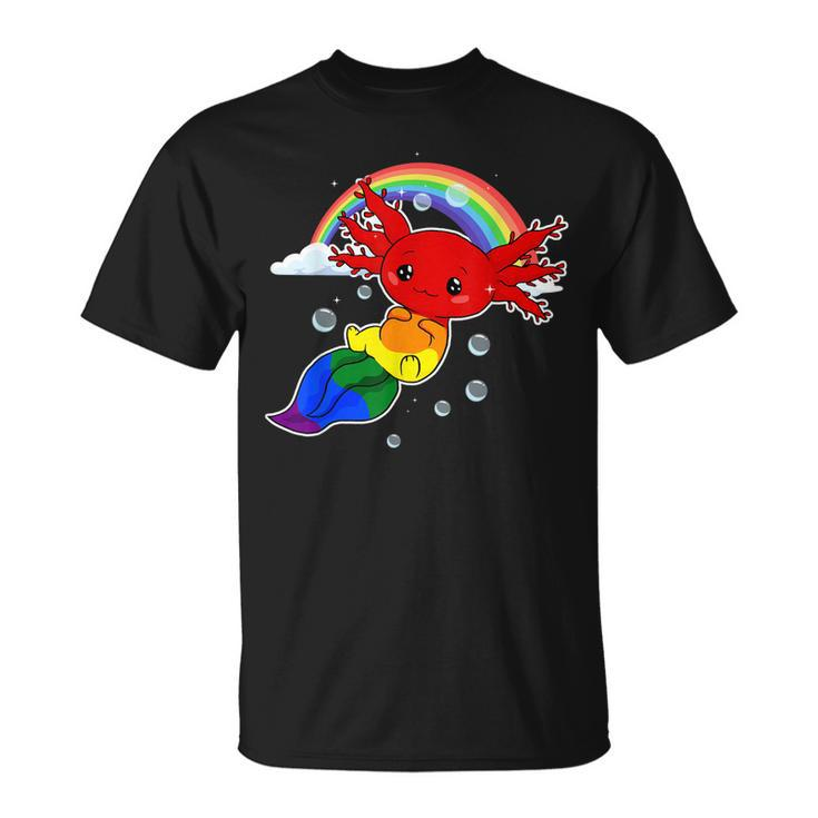 Subtle Gay Pride Flag Axolotl Lgbtq  Unisex T-Shirt