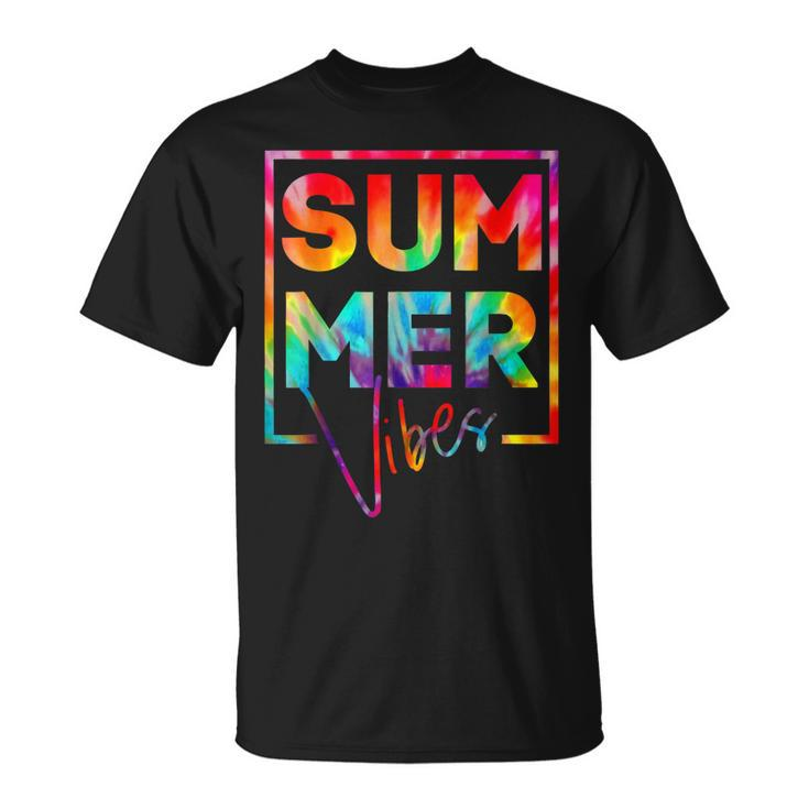 Summer Vibes Tie Dye Hello Summer Vacation  Unisex T-Shirt