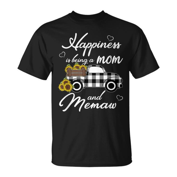 Sunflower Grandma  Happiness Is Being A Mom And Memaw Unisex T-Shirt