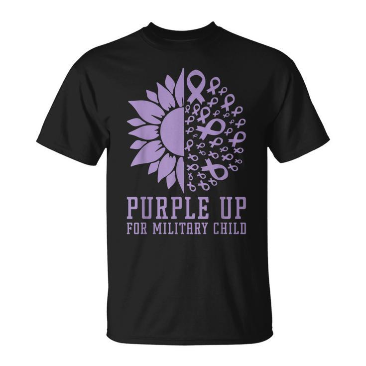 Sunflower Purple Up For Military Kids Military Child Month Unisex T-Shirt