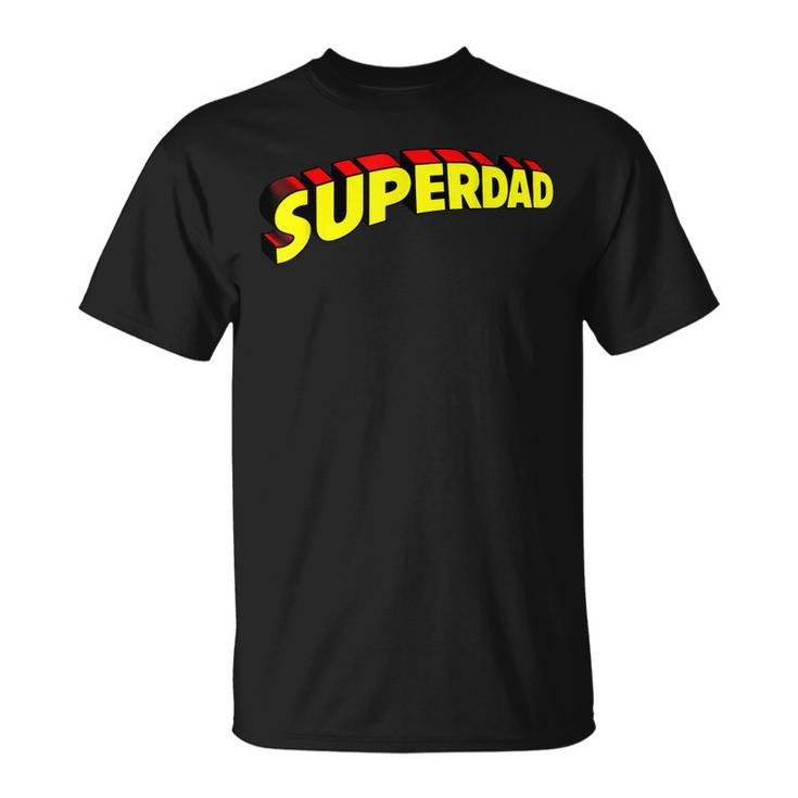 Mens Superdad Super Dad Super Hero Superhero Fathers Day Vintage T-Shirt