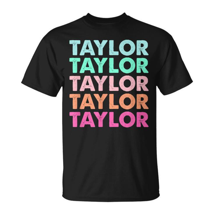 Swiftie Merch Funny Modern Repeated Text First Name Taylor  Unisex T-Shirt